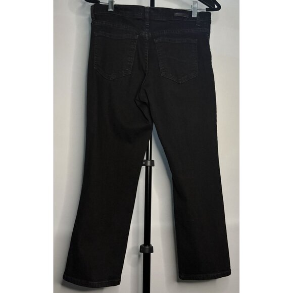 Lee Womens Black Relaxed Fit Straight Leg Jeans Denim Size 10 Petite 5 Pocket - Picture 6 of 13